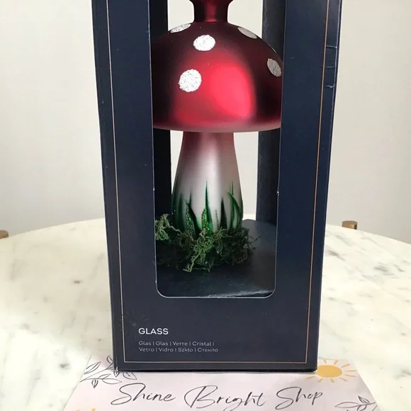 Anthropologie Glass Tree Topper Mushroom New In Box New With Tag - Picture 7 of 7